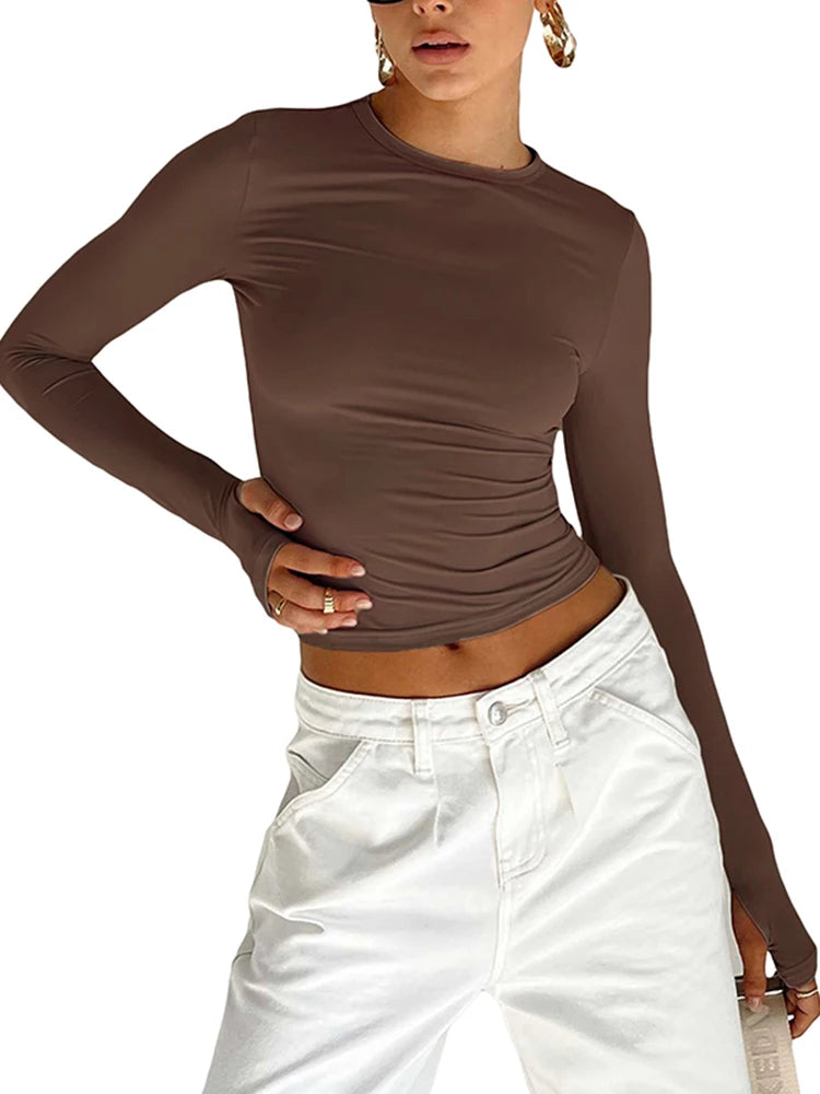 Women’s Long Sleeve Crop Top – Chic, Flattering, and Effortlessly Stylish
