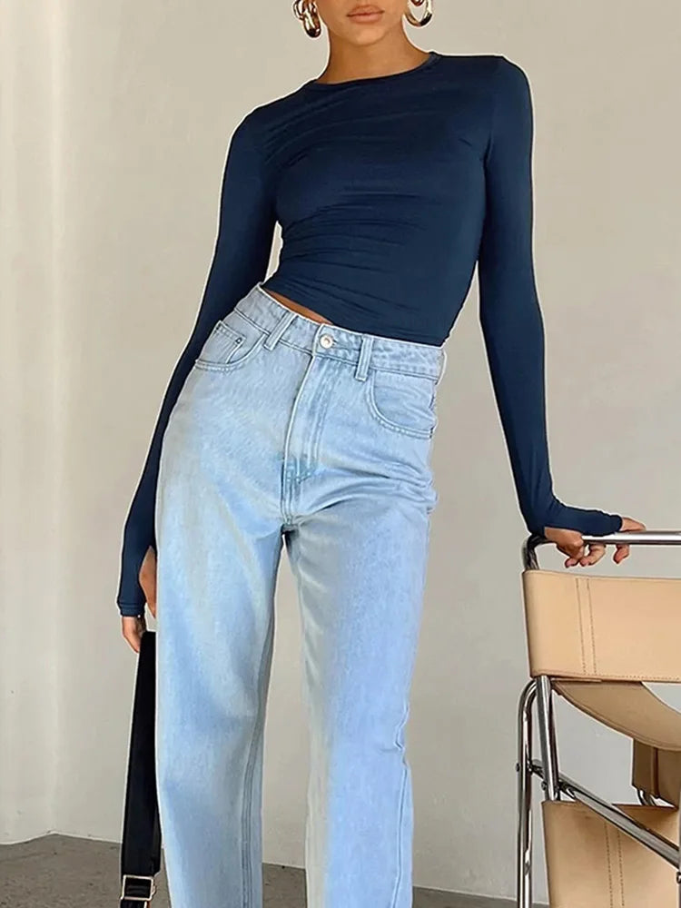 Women’s Long Sleeve Crop Top – Chic, Flattering, and Effortlessly Stylish